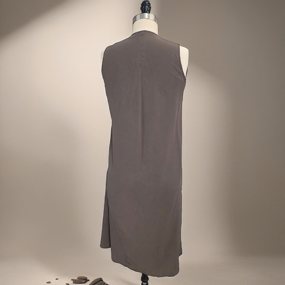 Rick Owens Chic Taupe Sleeveless Draped Dress Flowy Size M/6 - Picture 4 of 11